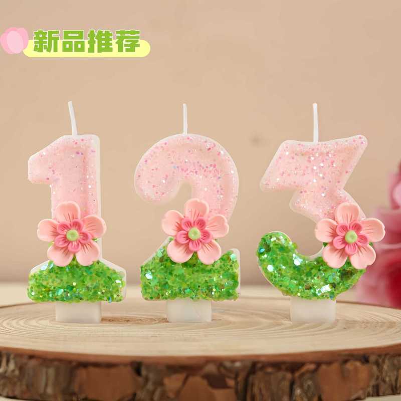 クロスボーダー Amazon Xiyin ホットセールアイテムクリエイティブフラワーデジタル誕生日キャンドル DIY 1 歳のケーキパーティーの装飾|undefined