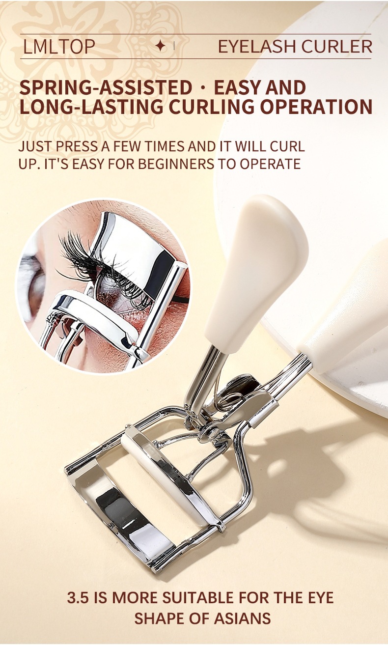 LMLTOP Wide Angle Eyelash Curler Stainless Steel Professional Makeup Eyelash Curler Lasting Curl US30 Cross-Border Exclusive Supply