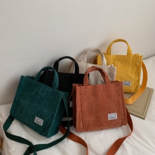 El otoño y el Invierno nuevo color de pana hombro bolsa de mensajero bolso de hombro tutorial bolsa de pana hombro Portátil Bolsa de la muchacha