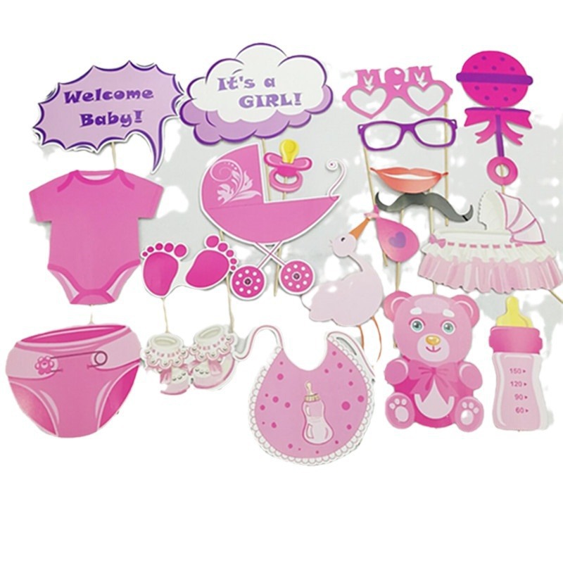 Accesorios de fotos de unicornio bebé BABY SHOWER niño niña bebé fiesta pañal globo accesorios