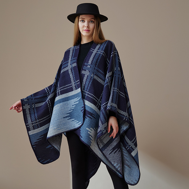 Unisex Scarf Fashion shawl versatile thickened blanket cloak coat warm scarves_voghion.com