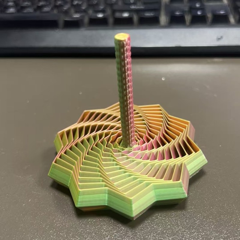 3d打印带手柄的十角边指尖解压玩具萝卜塔螺旋烦躁之十角星摆件|undefined
