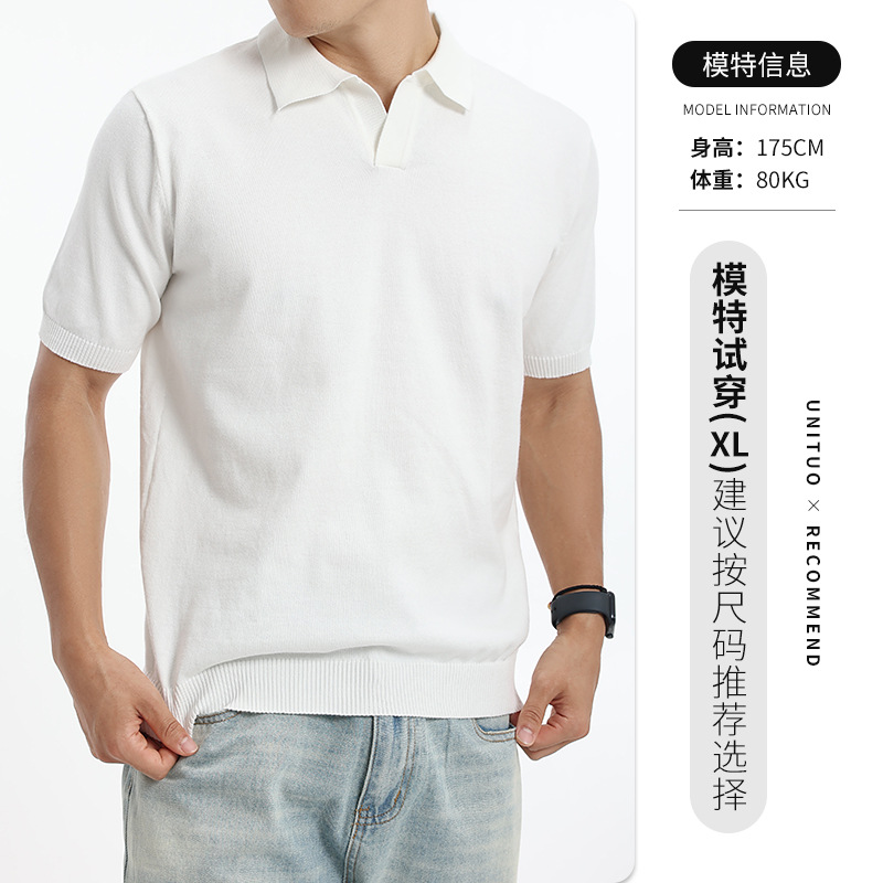 2026 hombre de verano de alta calidad de color sólido con solapa polo camiseta de negocios ocio de manga corta paul ropa de hombre comercio exterior lote