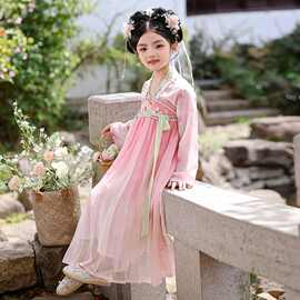 女童汉服2025新款儿童唐装超仙表演古风新中式汉服长袖秋季表演服