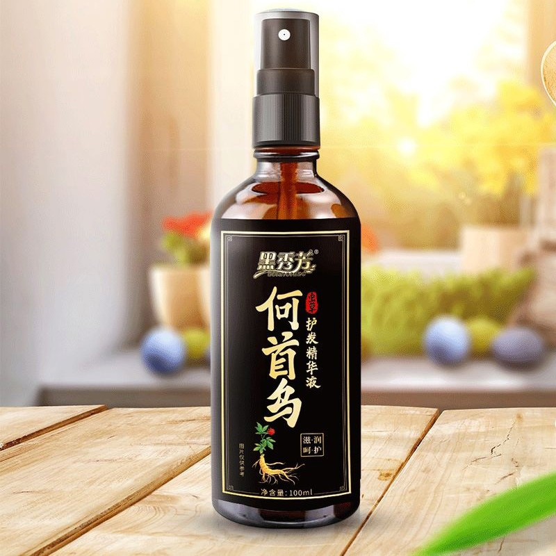 抖音爆款黑秀芳乌发护发液草本植物黑灵芝何首乌白发精华液黑发|undefined