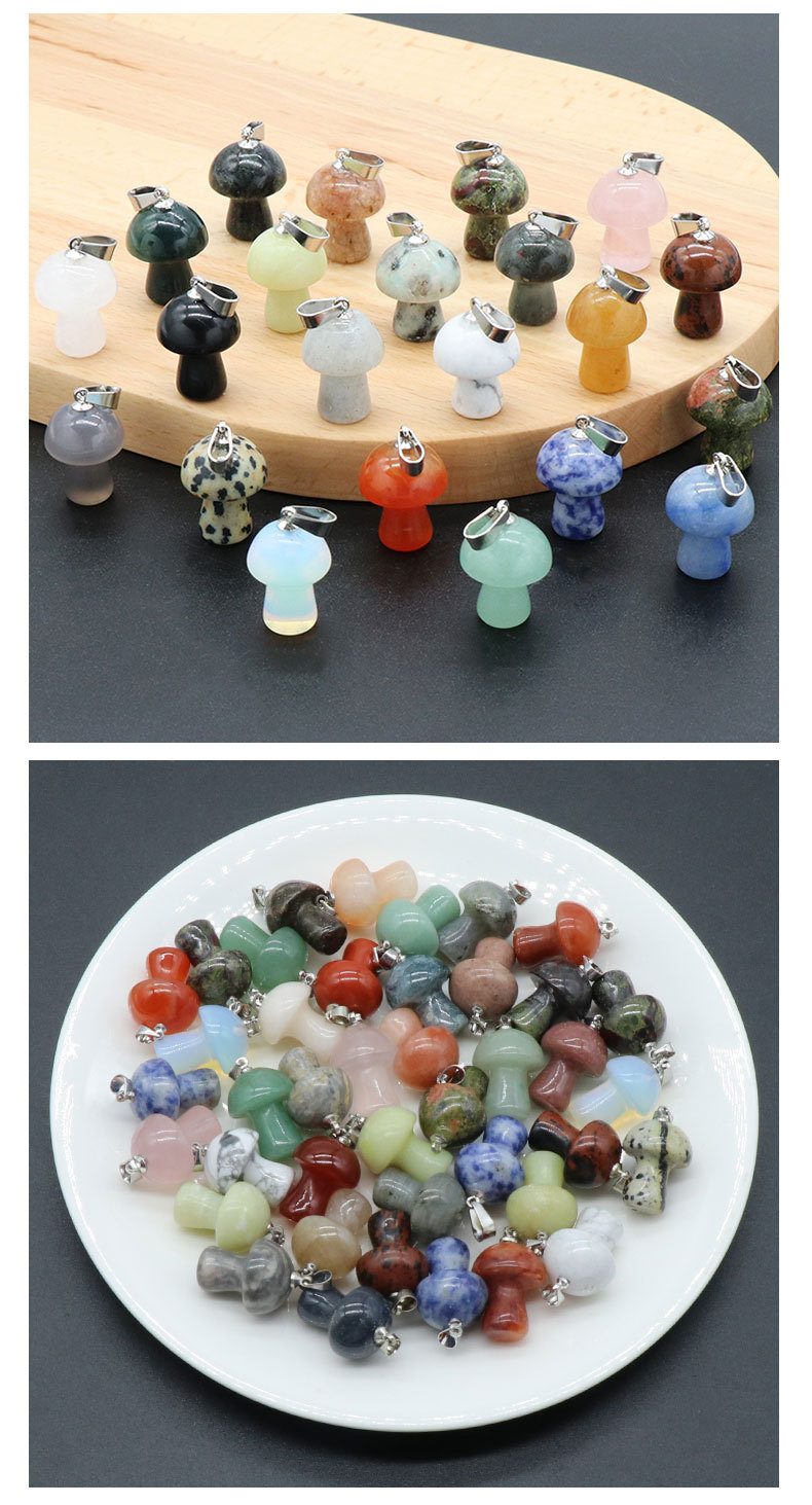 natural stone Material Mushroom Pattern Cute Mushroom Natural Stone Polishing Jewelry Accessories 1 Piece