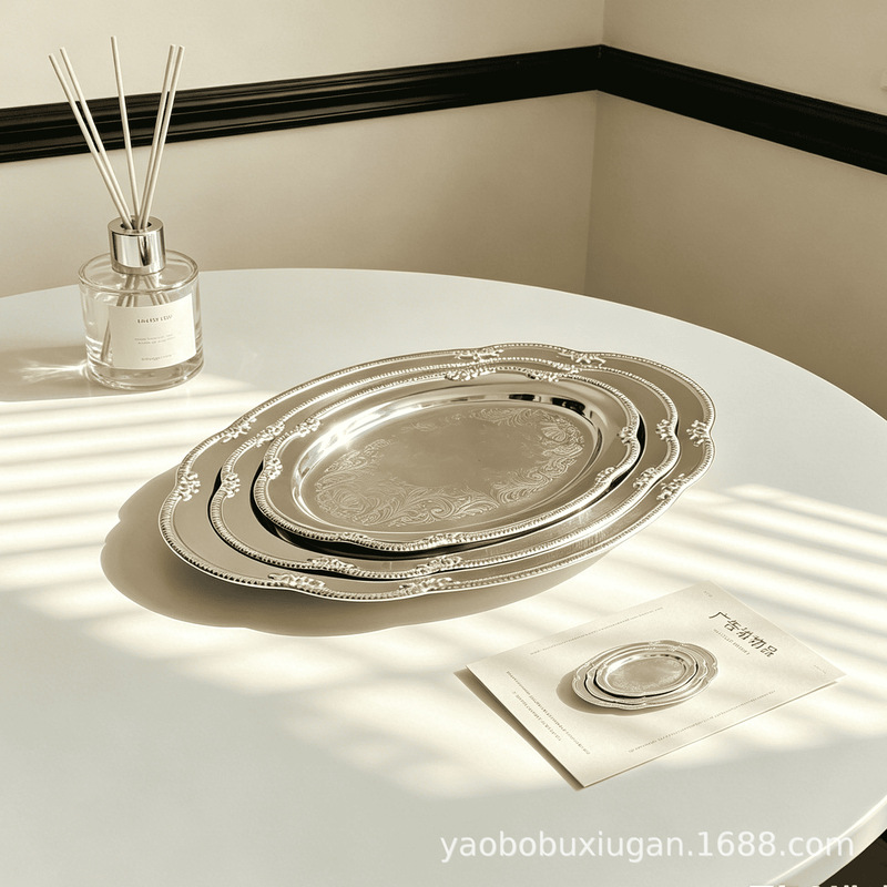 Ins-Style Light Luxury Dinner Plate European-Style Cake Dessert Tray Afternoon Tea Snack Plate Jewelry Decoration Oval Fruit Plate Ins-Style Light Luxury Dinner Plate European-Style Cake Dessert Tray Afternoon Tea Snack Plate Jewelry Decoration Oval Fruit Plate
