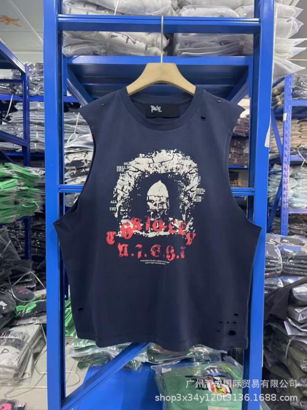 Paly Hollywood Tank Vintage Portrait Distressed Washed Navy