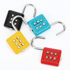 6-Button Password Lock Small Mini U-Shaped Padlock for Doors, Cabinets, and Home Use