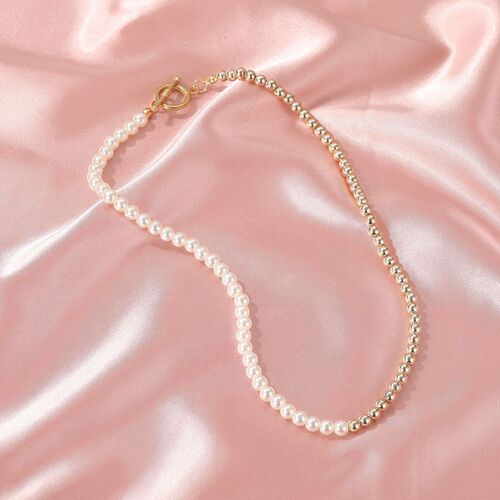 Euramerican Hybrid Beaded Necklace Clasp Lock Chain OT Retro Simple Pendant Necklace Accessory for Women