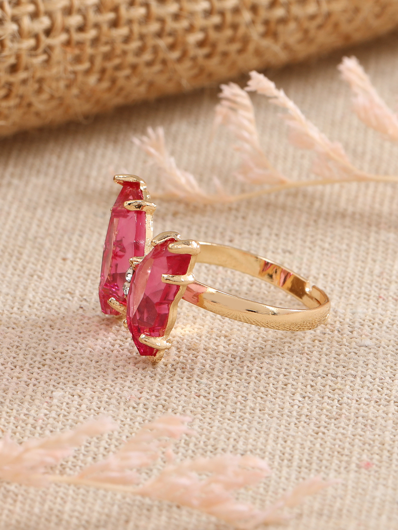 Simple Style Butterfly Alloy Plating Rhinestones Rings