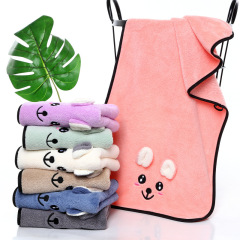 Edged Coral Fleece Cartoon Animal Towel with 3D Cute Face-Washing Towel, Perfect as a Gift or for Personal Use