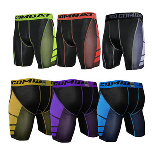 Sports Tight Shorts Men's Track and Field Training Quick-drying Leggings Elastic Breathable Basketball Tight Three-point Pants Student Pants
