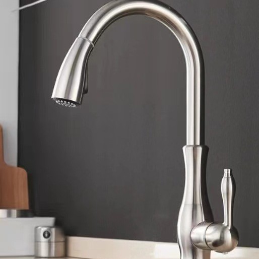 Florero cepillado de níquel con tubo frío y caliente