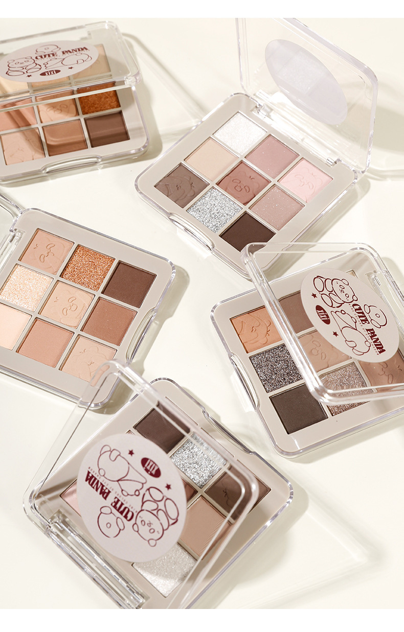 xixi Xiong Di Rong Rong Mischief Nine-Color Eyeshadow Low Saturation Pearlescent Fine Sparkling Matte Blush Contour Eyeshadow All-in-one Set undefined