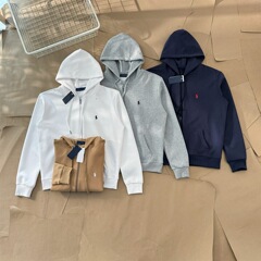 原标可扫码/拉夫小马标连帽拉链卫衣男女同款刺绣开衫休闲外套