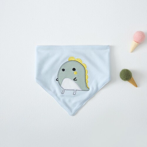 Infant Embroidered Triangular Scarf with Combed Cotton Double Layer Newborn Cartoon Bib Baby Drool Cloth Maternal and Child Products Wholesale