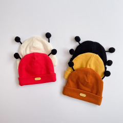 小甲蟲嬰兒帽子春秋季新款新生兒0-3個月可愛男女寶寶胎帽套頭帽