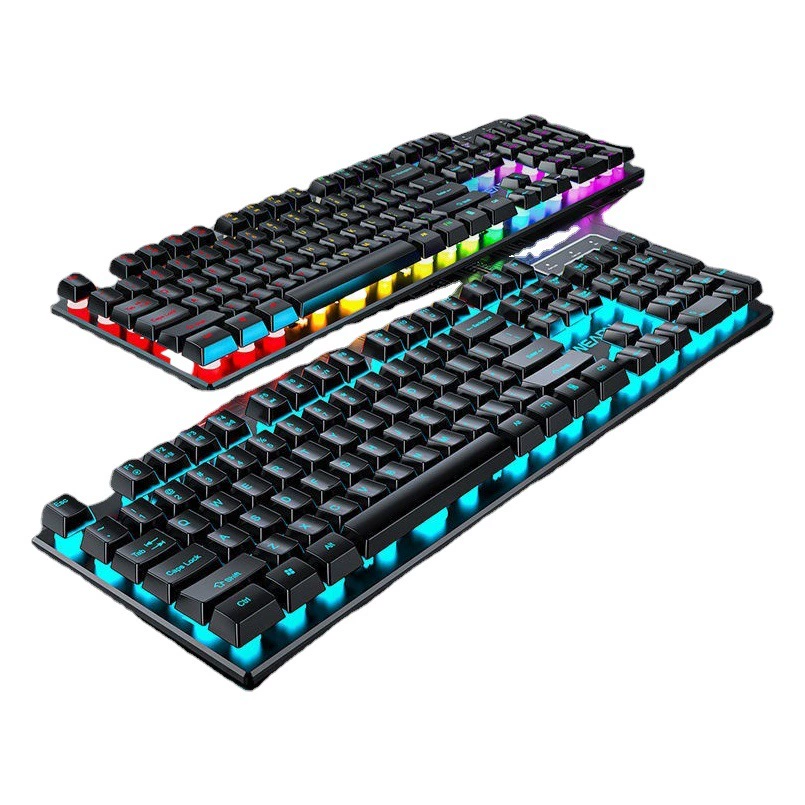 Предвестник GX330 Панк Клавиатура Мышь Комплект проводной киберспорта Механическая светящаяся игра Офисная периферия