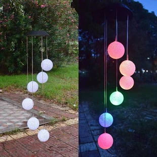 Солнечная подвесная лампа-ветряной колокольчик уличная водонепроницаемая