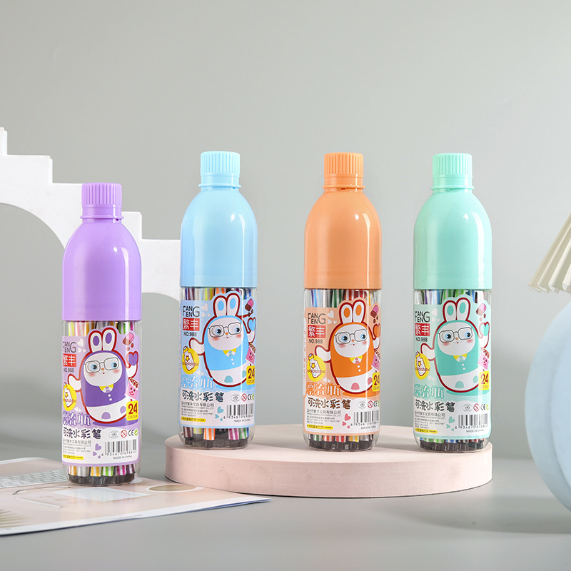 创意文具水彩笔12色套装 24色画画记号笔幼儿园彩色涂鸦儿童画笔