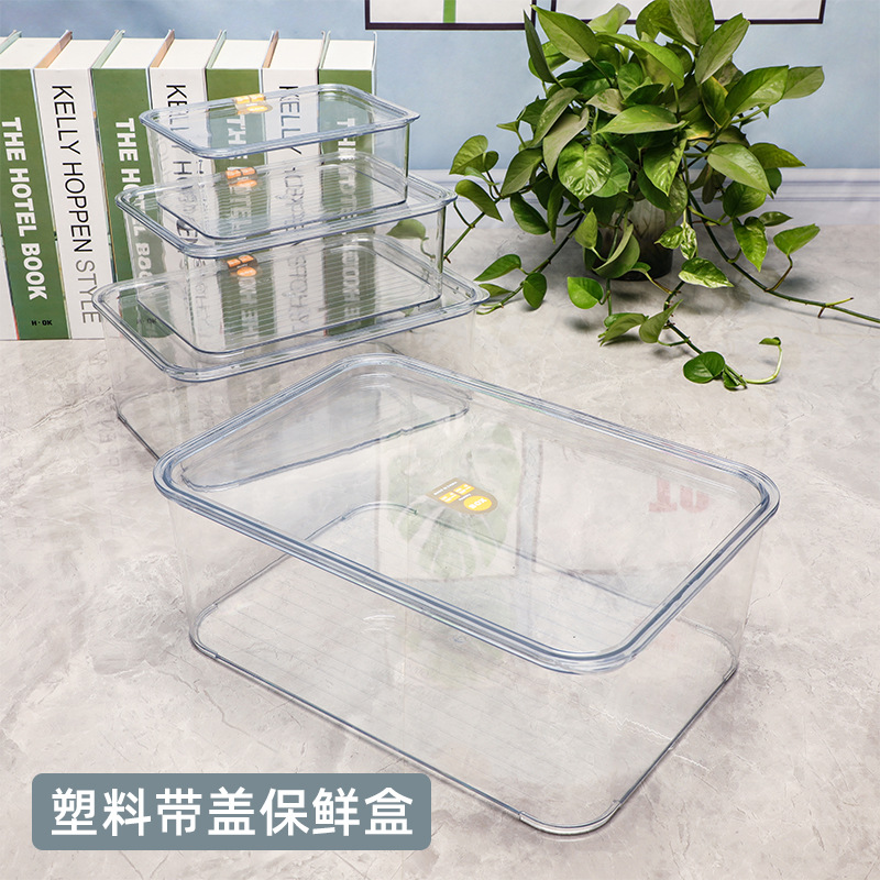 方形透明塑料收纳盒冰箱果蔬鸡蛋置物盒幼儿园积木玩具带盖储物盒