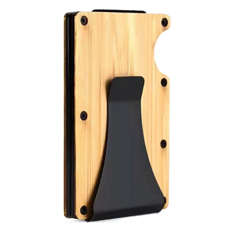 Прямые поставки с фабрики держатель для карт из древесного Зерна Чехол для кредитной карты Противоугонная щетка RFID деревянный кошелек коробка для банковских карт доступна для древесной щепы