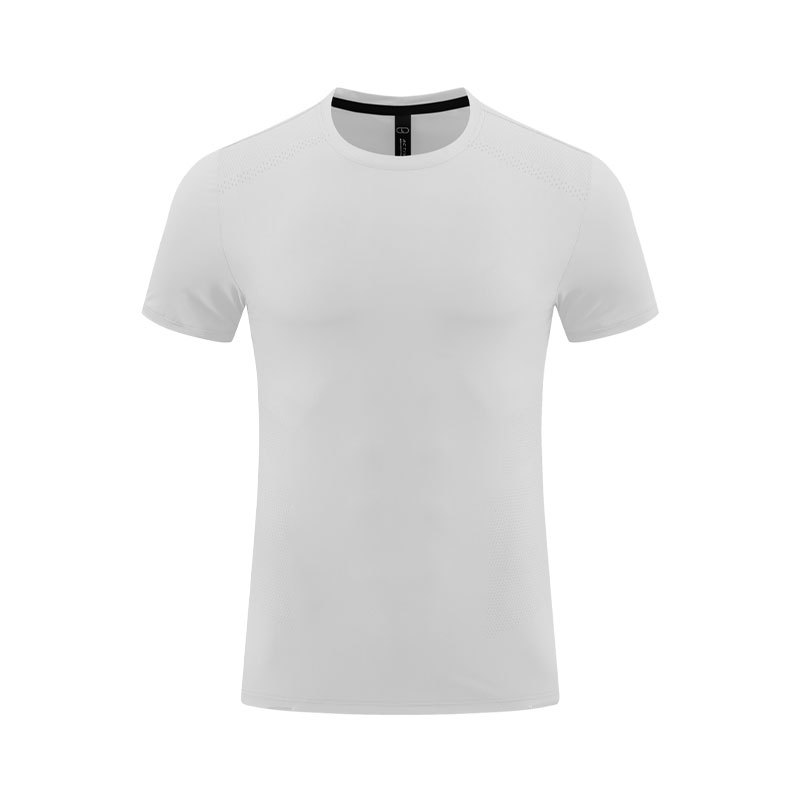 Camiseta deportiva de manga corta con cuello redondo y cuello redondo con estampado de ocio, ropa de secado rápido para correr con seda de hielo al aire libre para hombres