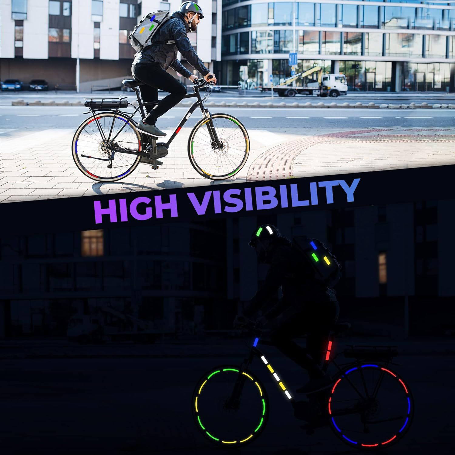 Amazon pegatinas reflectantes para bicicletas de alta visibilidad para cascos de automóviles para motocicletas pegatinas reflectantes de seguridad nocturna