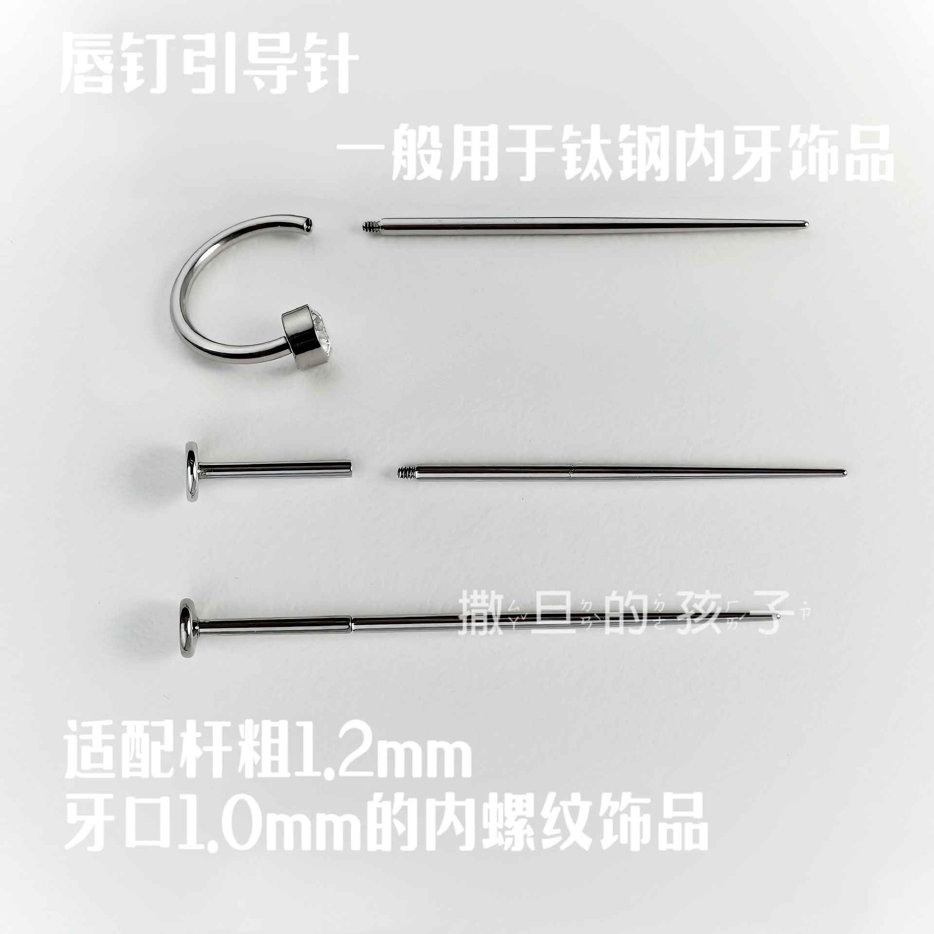 Pointed titanium steel lip stud product view