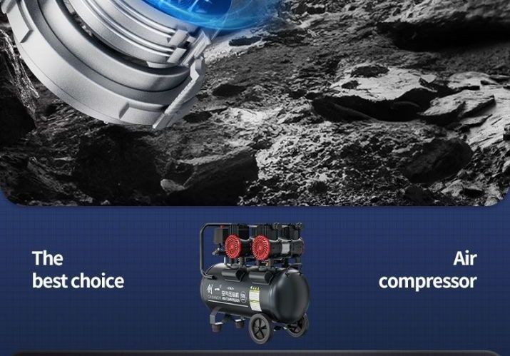 Air Compressor Pump Small 220V Oil-Free Low-Noise Industrial-Grade Woodworking High-Pressure Nail Gun