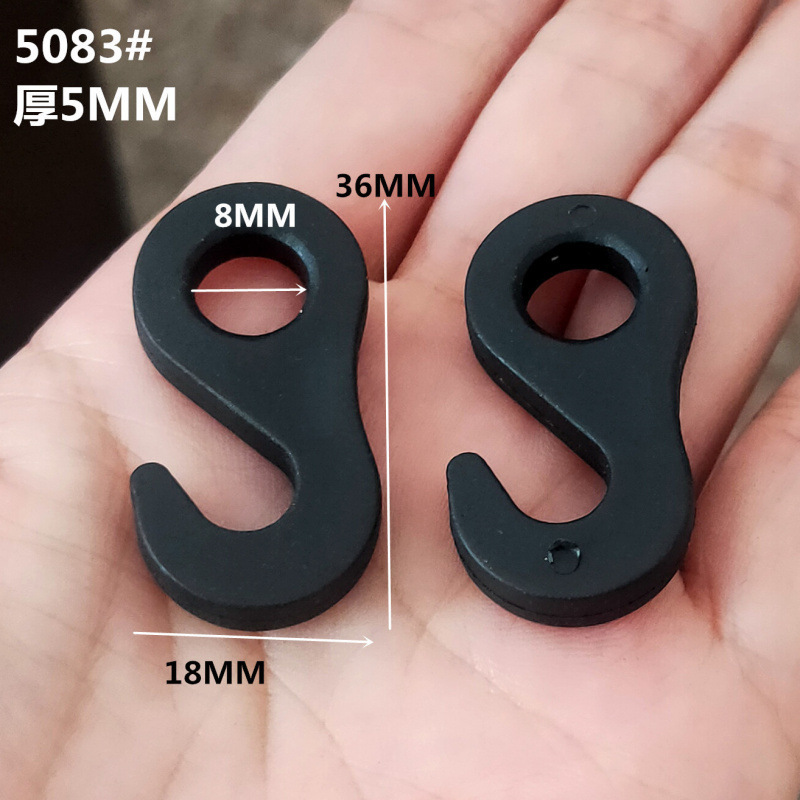 黒と白のプラスチックナイロン S クローズドフック楕円形ダブルシングルヘッドオープン可能な小さなフック 9 フィギュアフック|undefined