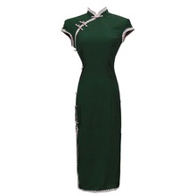 改良版旗袍少女新式复古时尚中国风绿色连衣裙短款夏季日常生活装