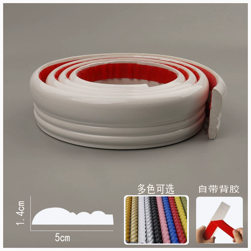 PVC Soft Edge Strip Self-Adhesive, Curved Ceiling & TV Wall Molding, White, Various Widths