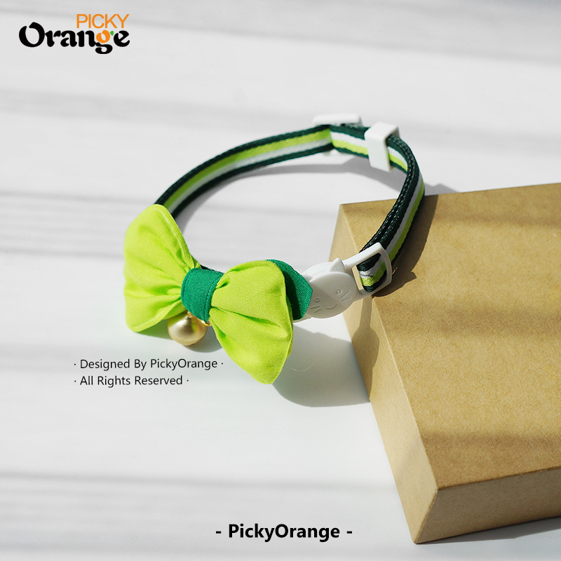 Vòng cổ mèo nơ ba mảnh màu tương phản sọc kiểu Pháp (15).jpg