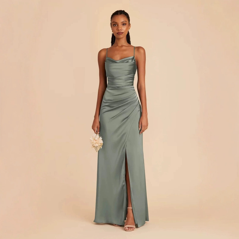Long Slit Solid Color Plus Size European and American Women's Fashion Dress for Wedding and Party, Cross-Border Dress Long Slit Solid Color Plus Size European and American Women's Fashion Dress for Wedding and Party, Cross-Border Dress