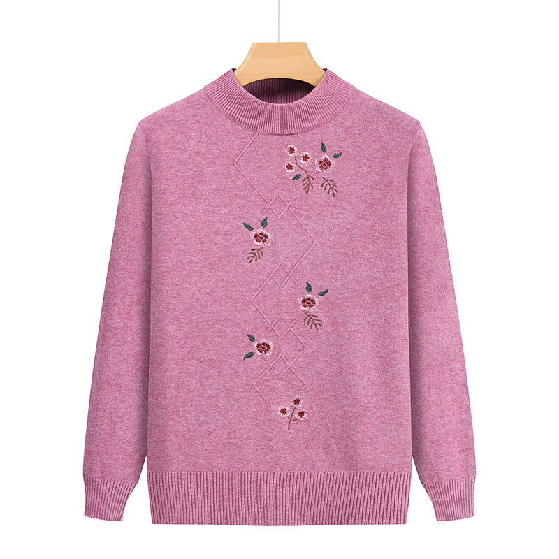 Source Factory Middle-Aged and Elderly Grandma's Half Turtleneck Sweater Autumn and Winter Mother's Pullover Pure Color Elastic Bottoming Shirt Source Factory Middle-Aged and Elderly Grandma's Half Turtleneck Sweater Autumn and Winter Mother's Pullover Pure Color Elastic Bottoming Shirt