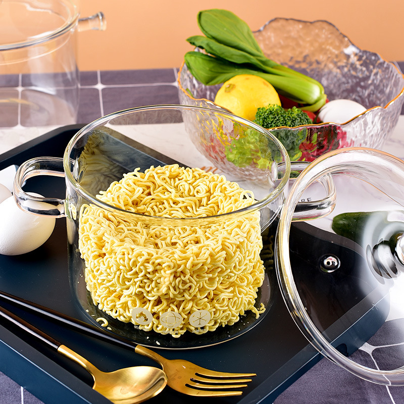 5YA1 transparent hot red wine instant noodle pot fruit high temperature heating electric ceramic stove snail noodle special bowl household glass