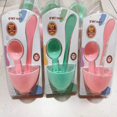 38 máscara facial tazón barra de máscara medidor de tres piezas DIY herramientas de máscara facial de maquillaje de belleza