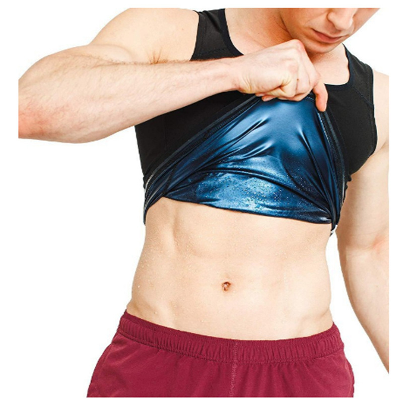 New Men's Body Shaping Vest, Abdominal Control, Fat Burning, Sports Sweating Vest, Fitness Clothing, Summer Breathable Bottoming Shirt, Black