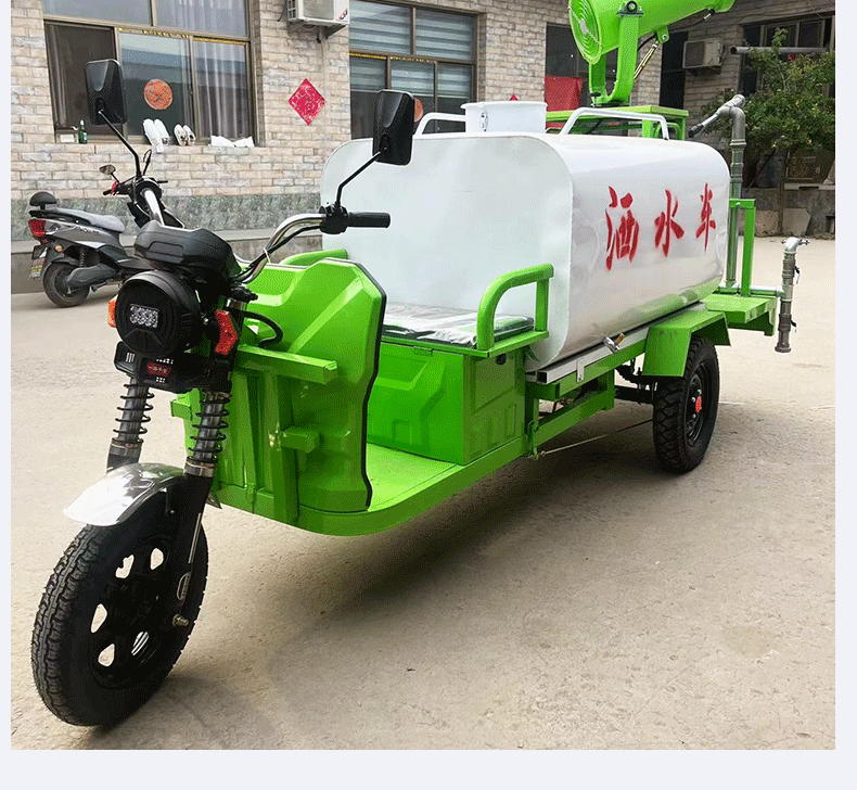 New Energy Electric Three-Wheel Sprinkler Truck Small Road Flushing Engineering Spraying Environmentally Friendly Dust Removal Mobile Fog Cannon Truck