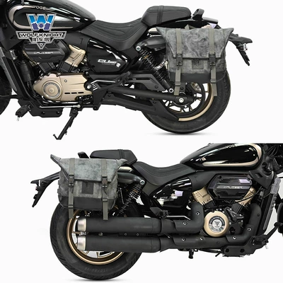 is suitable for infinite CU250 backrest — Motorcycle bumper - cu250-leftright-retro-gray-helmet-bag