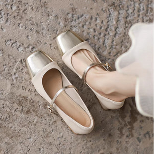 Mary Jane Small Leather Shoes for Women 2025 New Spring & Fall Fairy Style with Skirt Evening Breeze Gentle Shoes French Low-Heeled Shoes