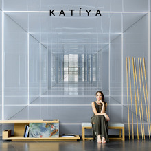 Katiya办公室墙纸3d立体视觉空间科技感前台壁画时尚瑜伽店美容院