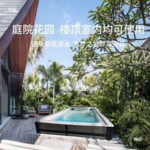家用恒温泳池别墅按摩浴缸成品一体逆流游泳池无边际冲浪院子