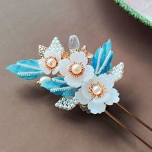 手工制作古装汉服发簪古风头饰中式配饰保色铜醋酸花朵淡雅白兰花