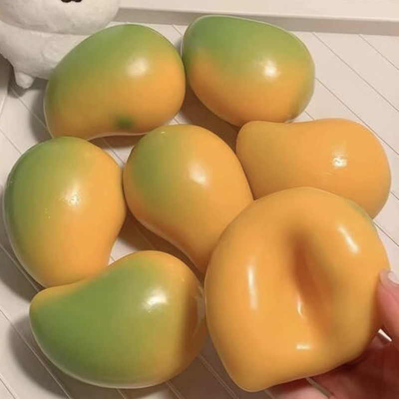 Simulated Fruit That Changes Color: Mango (Which Was Originally Green and Turns Yellow When Squeezed)