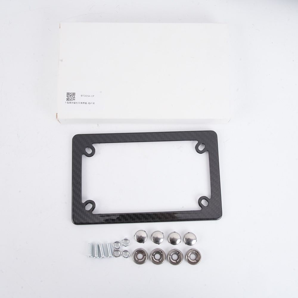 Motorcycle License Plate Frame Carbon Fiber License Plate Frame Dry Carbon Electric Vehicle Us Standard License Plate Holder Real Carbon Modification Accessories
