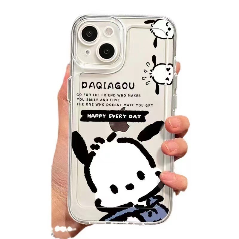 Estilo japonés y coreano para iphone16promax funda para teléfono móvil transparente Apple 15 anti-caída 14pro lindo 13/12xr