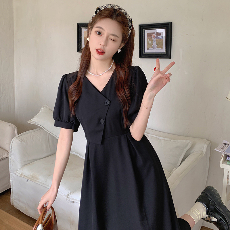 plus size French Style pink dress Women's Summer chubby girl Tight Waist Slimming A- Line Skirt Hip Covering Age-Reducing Elegant Long Skirt